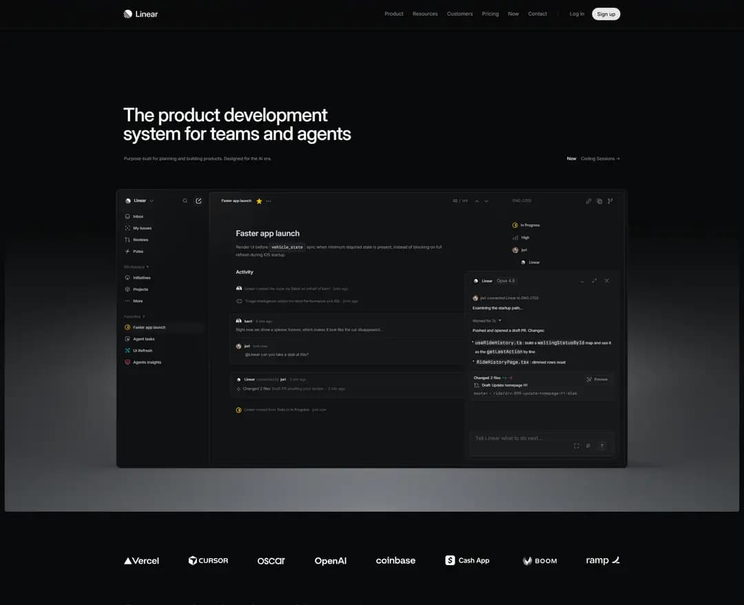 Linear — IT/스타트업 플랫폼 웹사이트 디자인 레퍼런스