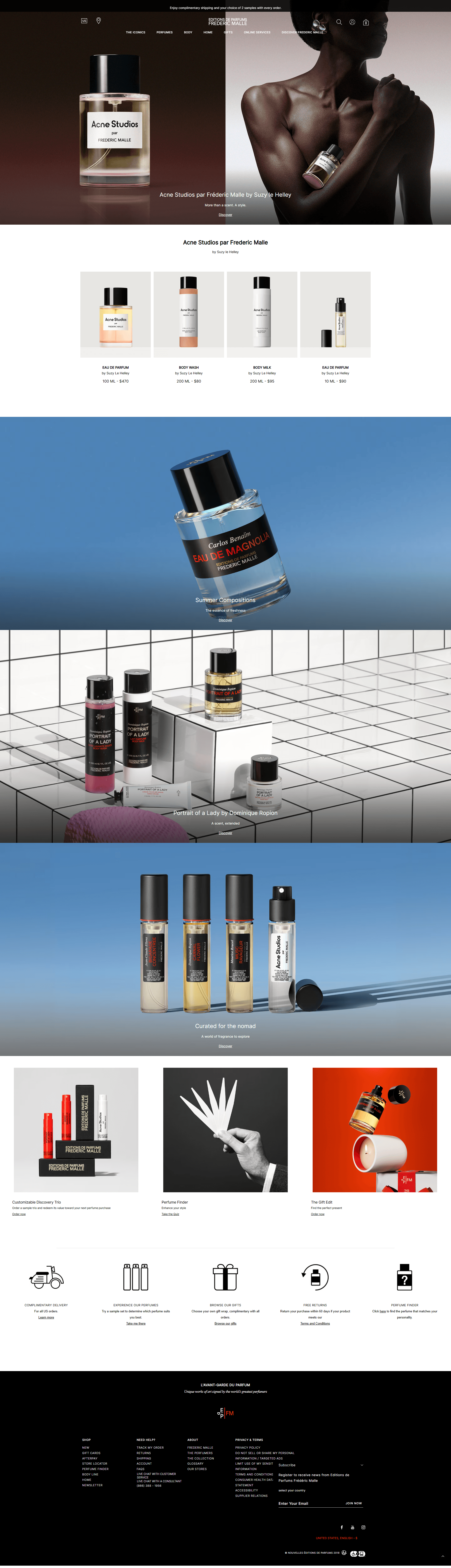 프레데릭 말 | Frederic Malle — 화장품 쇼핑몰 웹사이트 디자인 레퍼런스 스크린샷 1