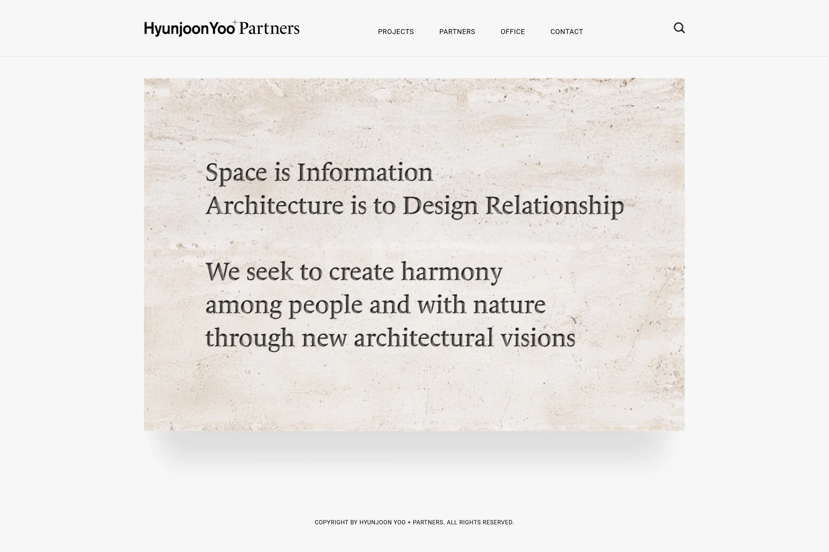 HYUNJOON YOO + PARTNERS — 인테리어/가구 포트폴리오 웹사이트 디자인 레퍼런스