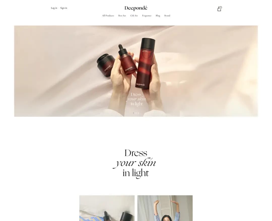 디폰데 — 화장품 쇼핑몰 웹사이트 디자인 레퍼런스
