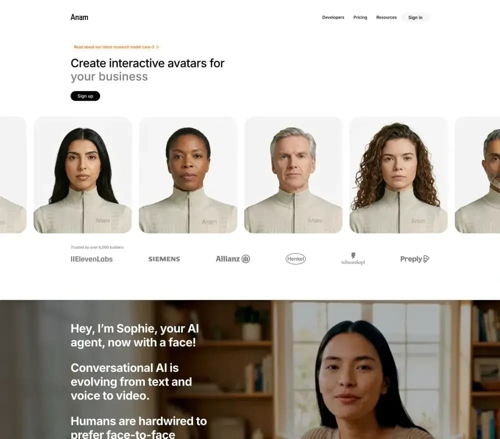 Anam — IT/스타트업 플랫폼/서비스 웹사이트 디자인 레퍼런스
