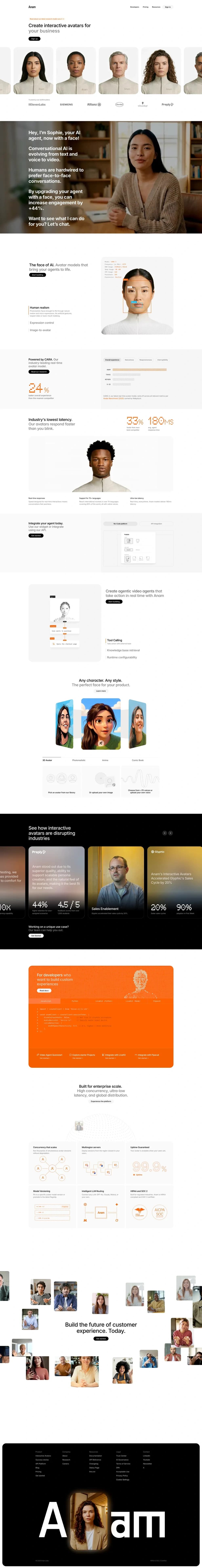Anam — IT/스타트업 플랫폼 웹사이트 디자인 레퍼런스 스크린샷 1