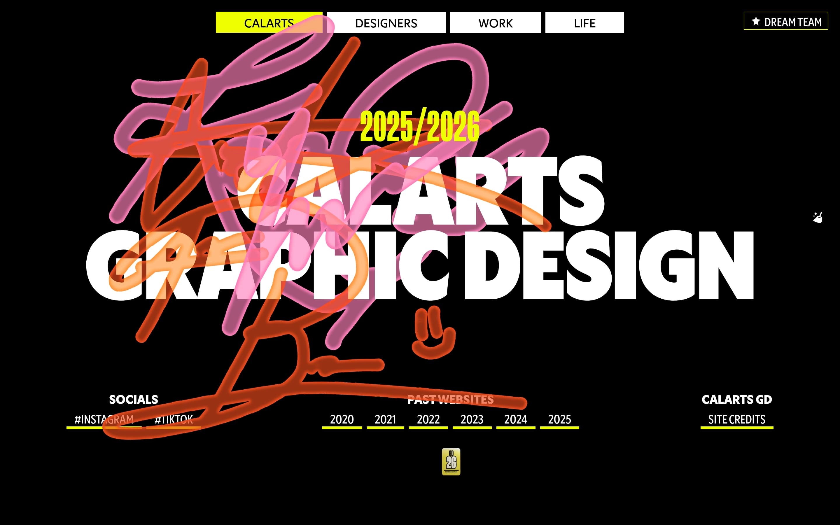 CalArts Graphic Design — 교육 포트폴리오 웹사이트 디자인 레퍼런스