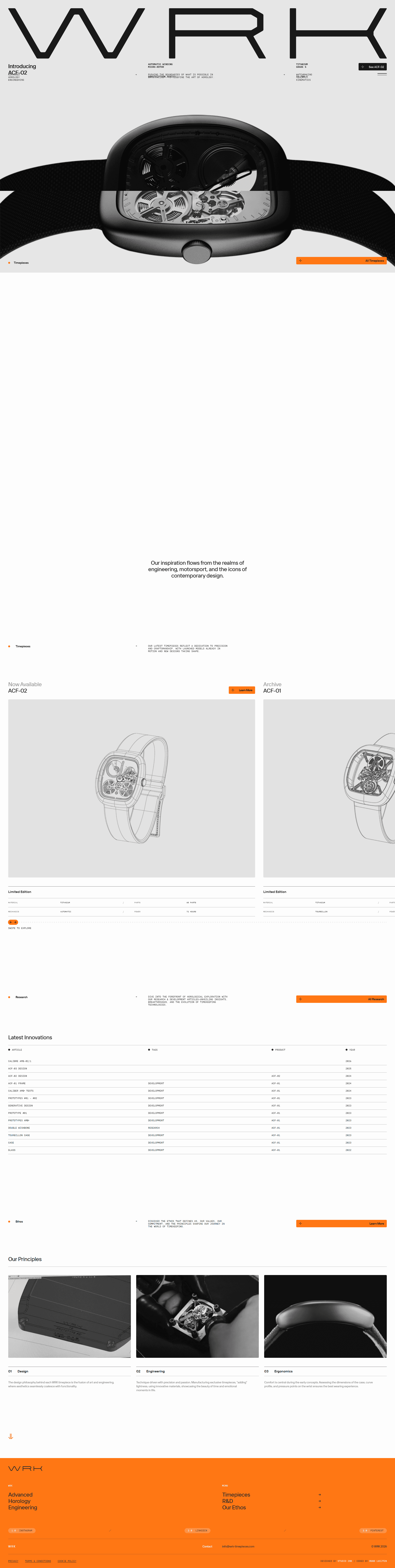 Advanced Horology Engineering — 패션 소개 웹사이트 디자인 레퍼런스 스크린샷 1