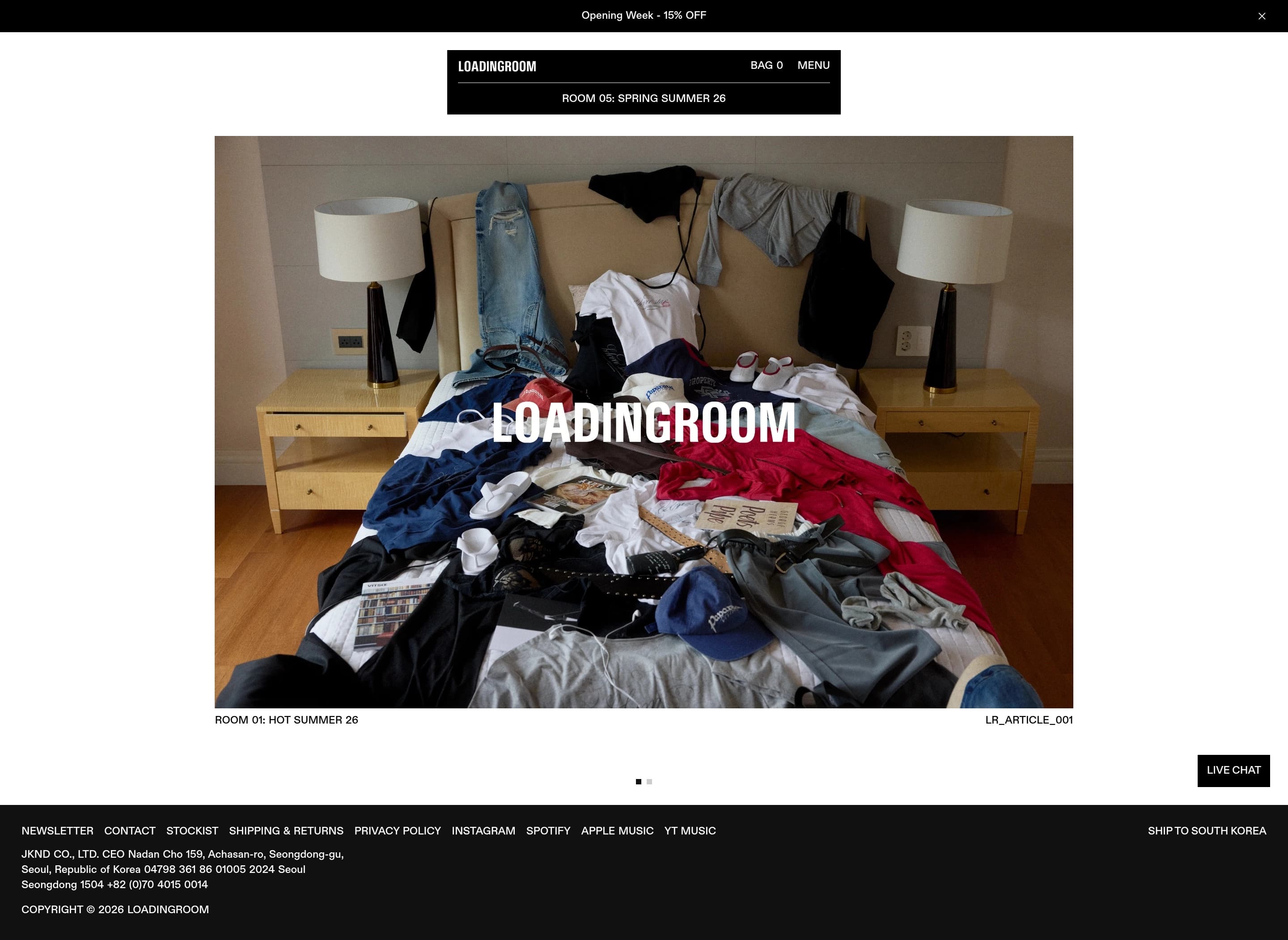 LOADINGROOM | 로딩룸 — 패션 쇼핑몰 웹사이트 디자인 레퍼런스