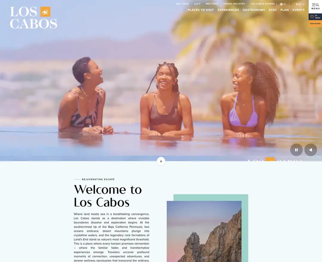 Los Cabos — 여행/호텔 랜딩페이지 웹사이트 디자인 레퍼런스