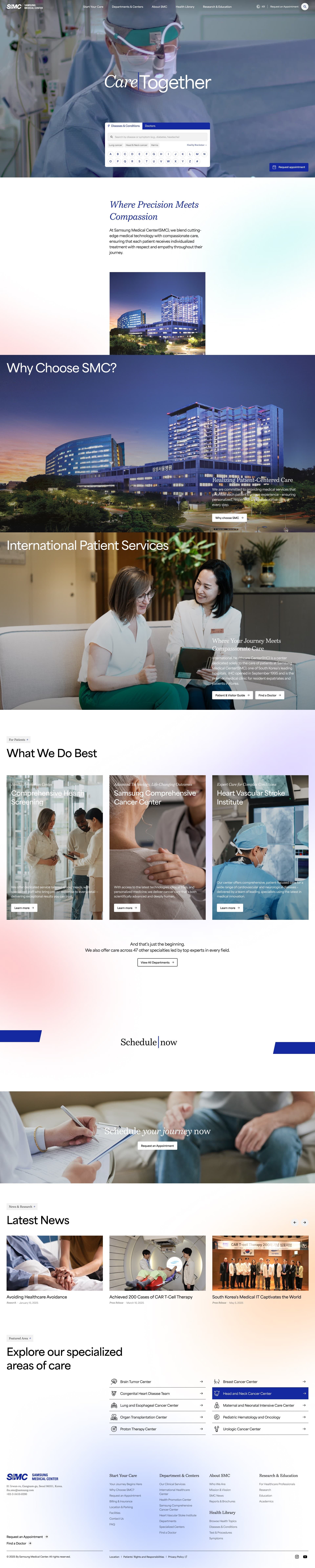 Samsung Medical Center — 병원/의료 소개 웹사이트 디자인 레퍼런스 스크린샷 1