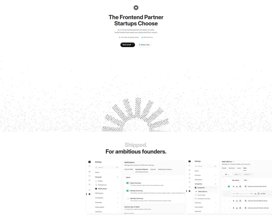 Frontend Supply™ — IT/스타트업 플랫폼/서비스 웹사이트 디자인 레퍼런스
