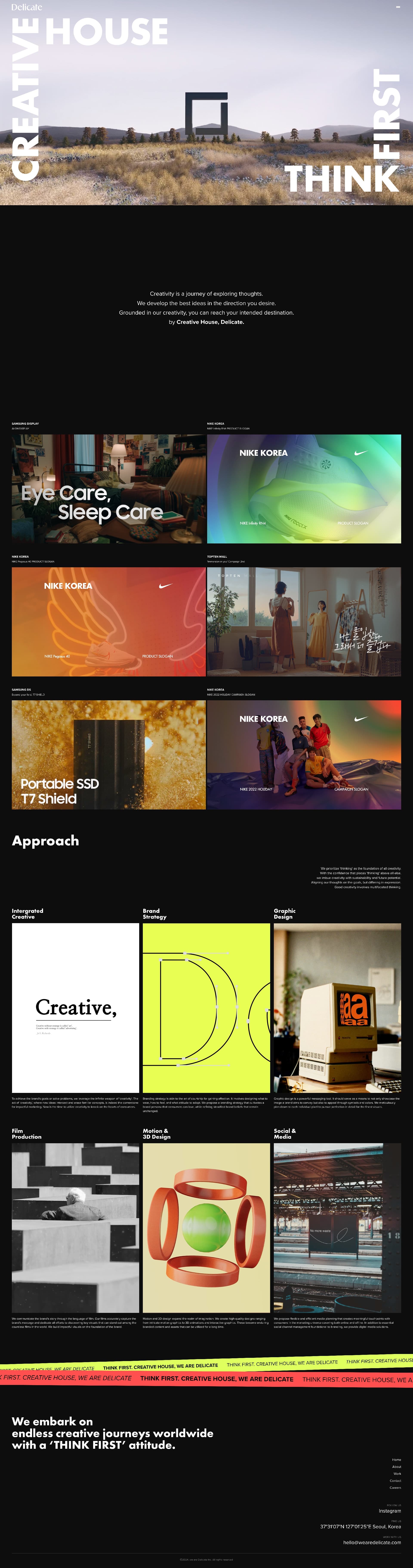 Delicate — IT/스타트업 포트폴리오 웹사이트 디자인 레퍼런스 스크린샷 1