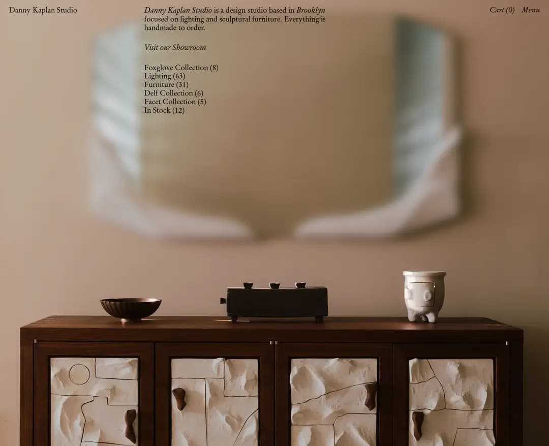 Danny Kaplan Studio — 인테리어/가구 쇼핑몰 웹사이트 디자인 레퍼런스