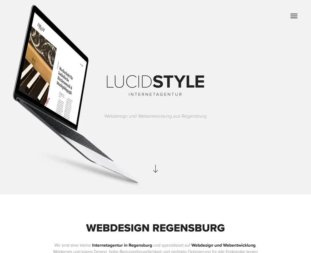 Webdesign Regensburg | Lucidstyle Internetagentur — IT/스타트업 포트폴리오 웹사이트 디자인 레퍼런스