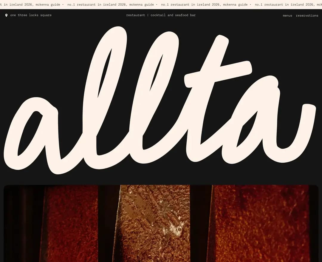 Allta — 카페/음식 랜딩페이지 웹사이트 디자인 레퍼런스