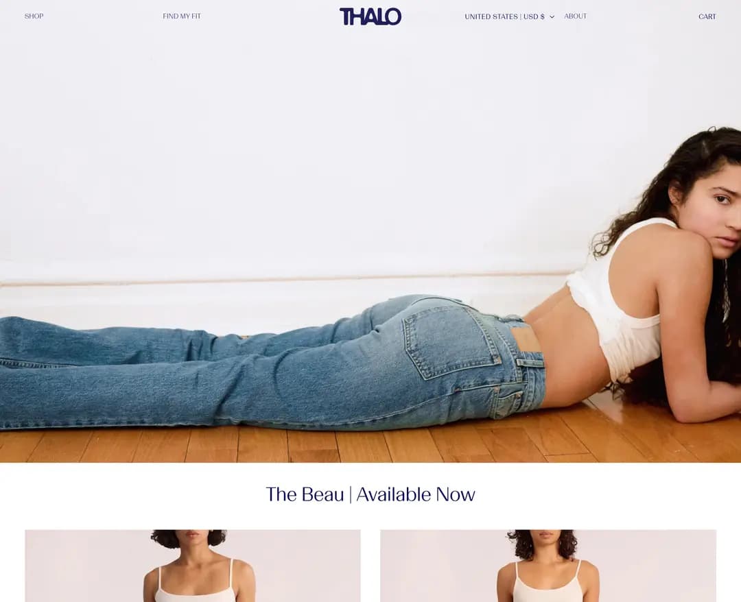 Thalo Denim — 패션 쇼핑몰 웹사이트 디자인 레퍼런스