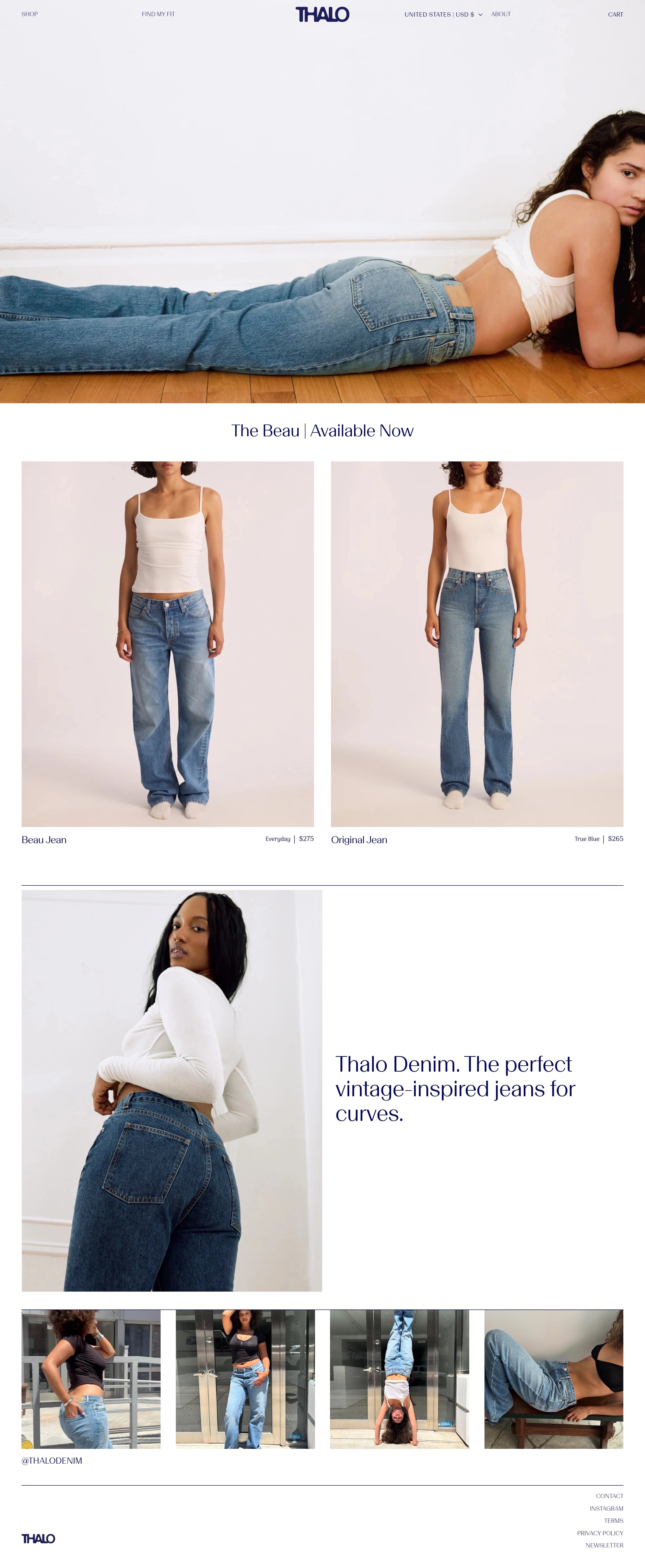 Thalo Denim — 패션 쇼핑몰 웹사이트 디자인 레퍼런스