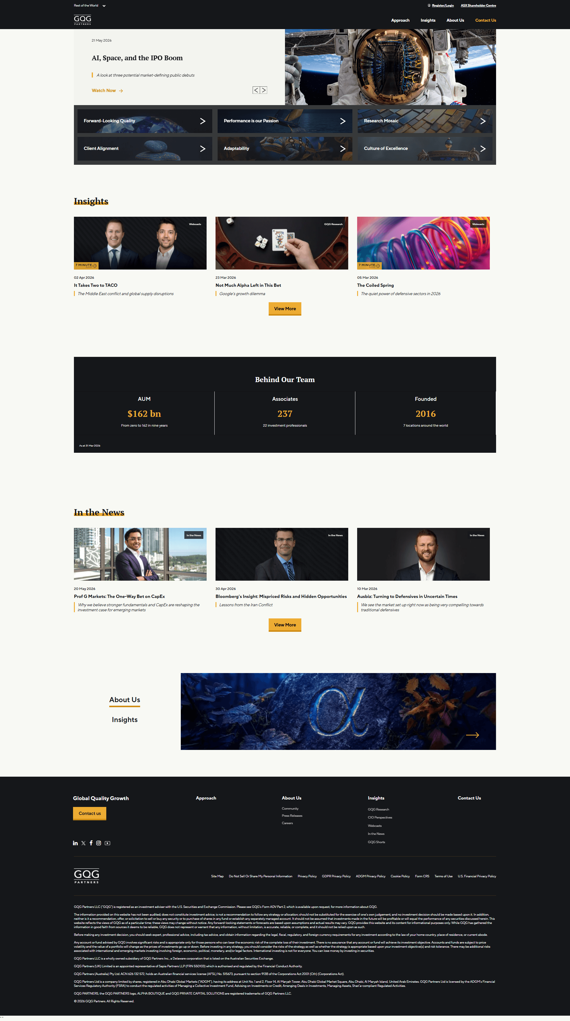 GQG Partners — 금융/부동산 브랜드/기업 웹사이트 디자인 레퍼런스 스크린샷 1