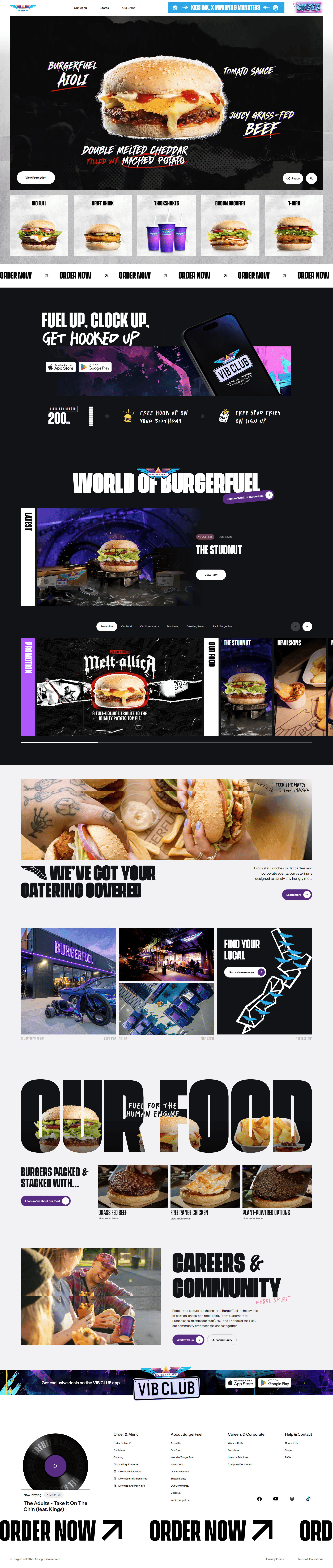 burgerfuel.com — 카페/음식 쇼핑몰 웹사이트 디자인 레퍼런스 스크린샷 1