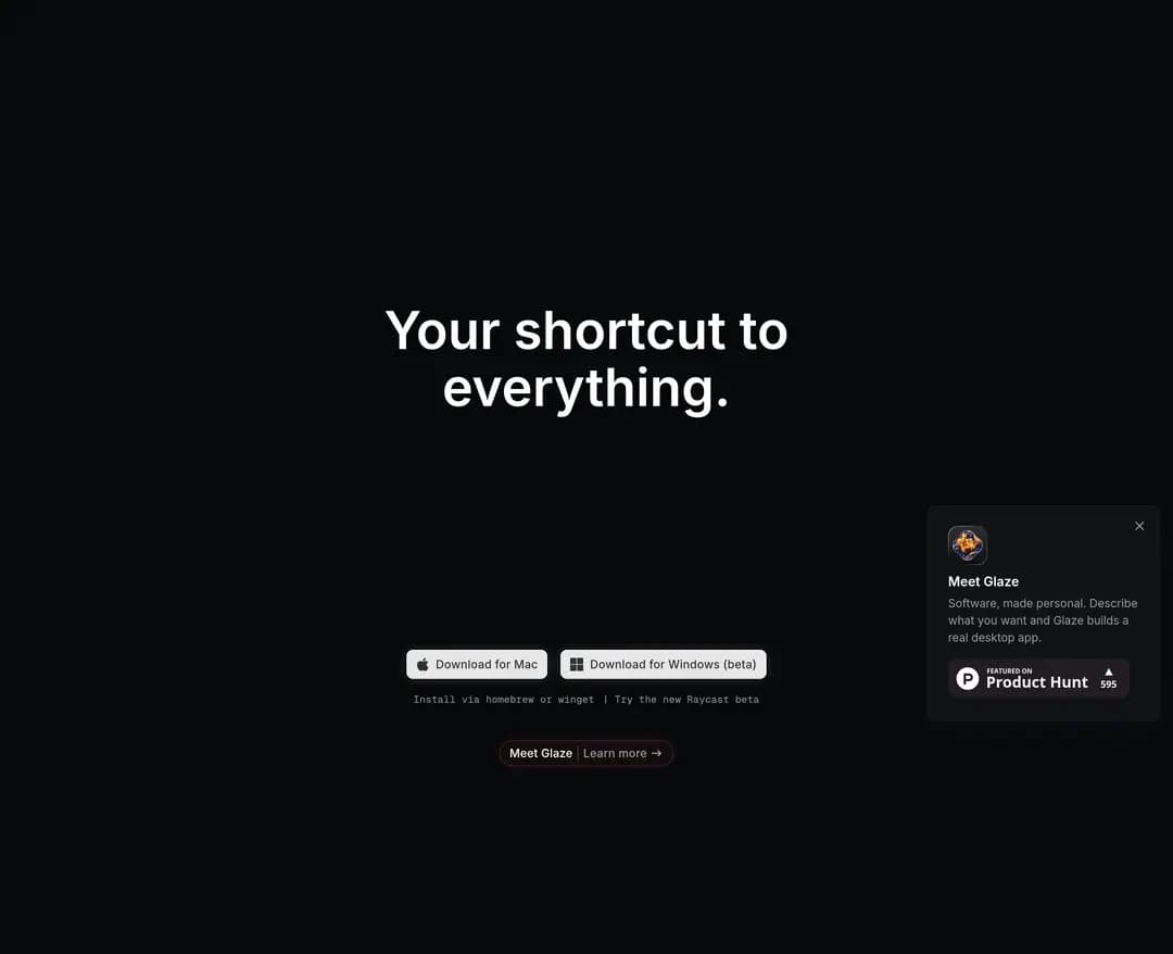 Raycast — IT/스타트업 플랫폼 웹사이트 디자인 레퍼런스