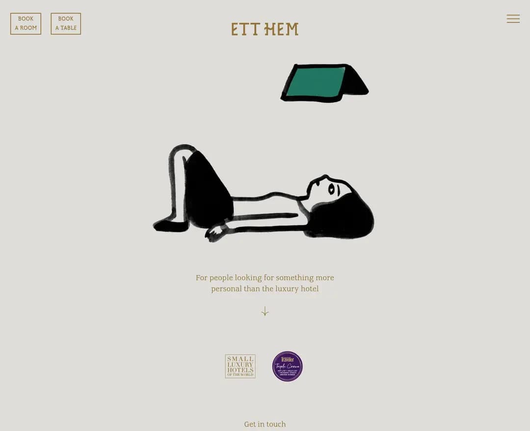 Ett Hem — 여행/호텔 소개 웹사이트 디자인 레퍼런스