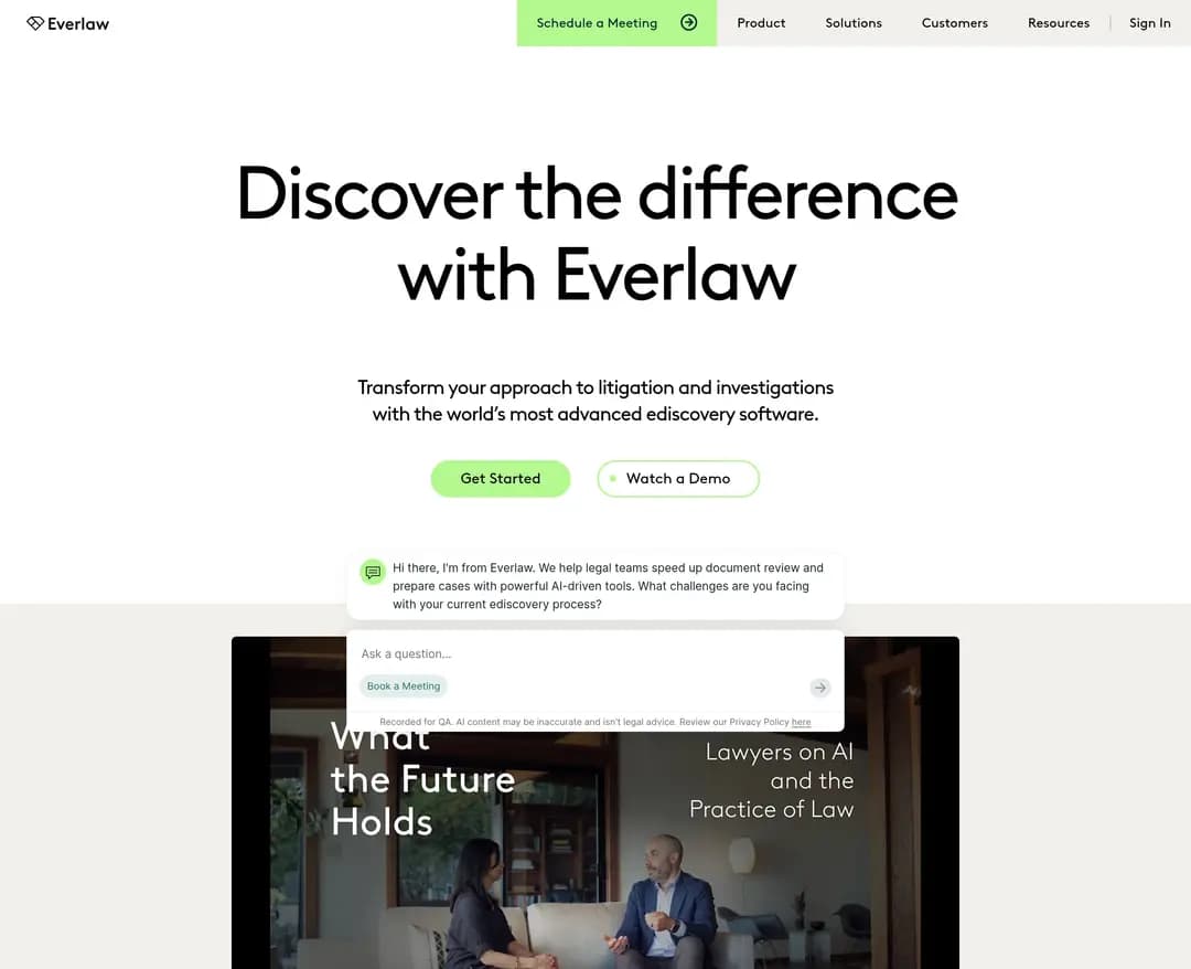 Everlaw — 법률/세무 플랫폼 웹사이트 디자인 레퍼런스