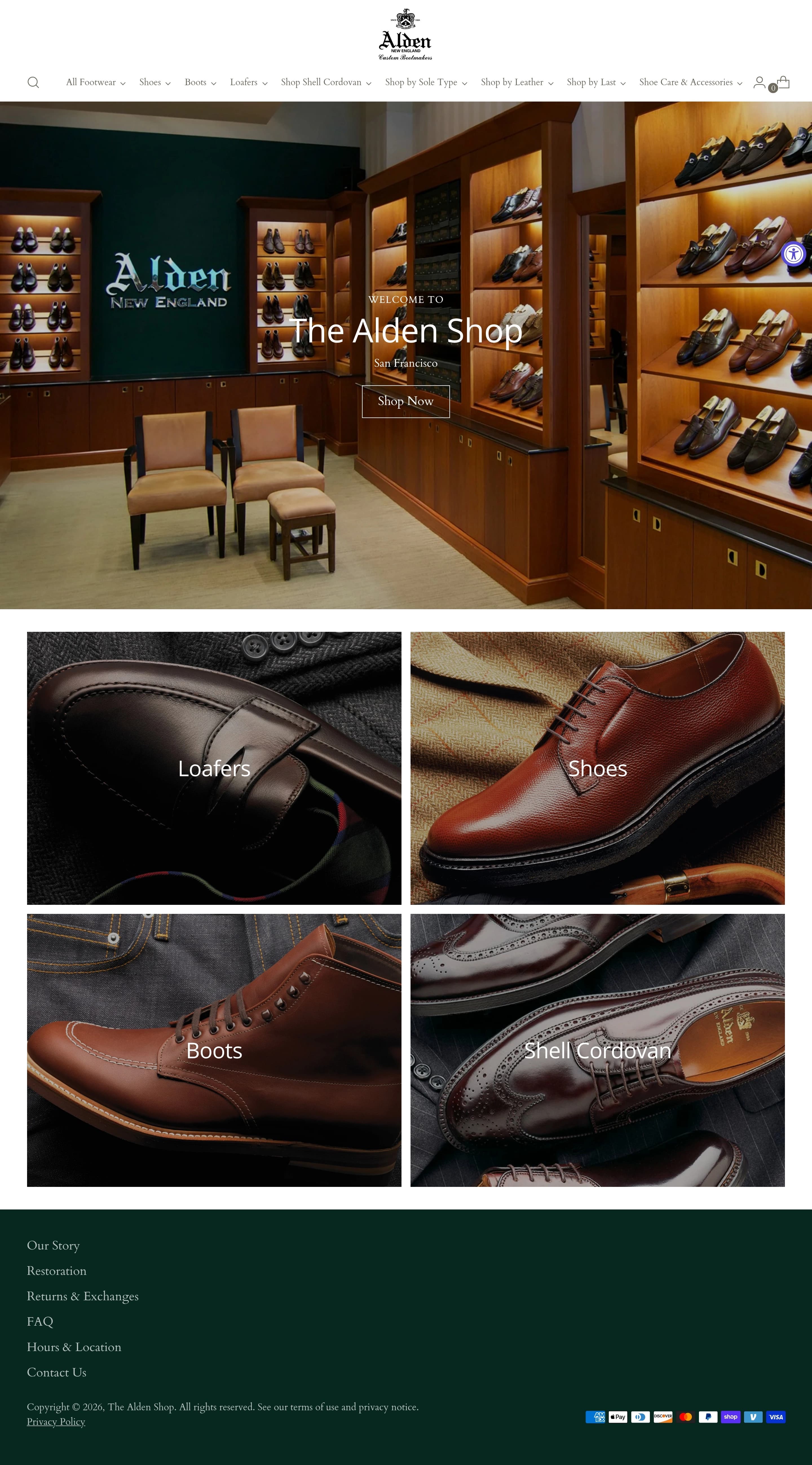 The Alden Shop — 패션 쇼핑몰 웹사이트 디자인 레퍼런스