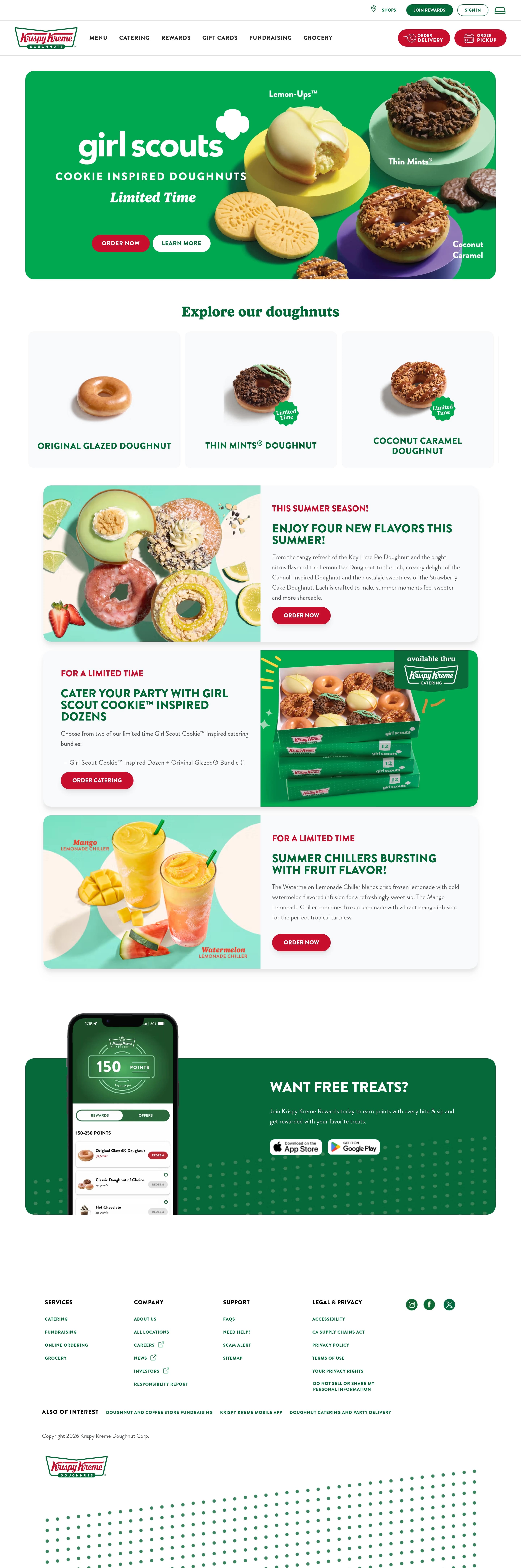 Krispy Kreme — 카페/음식 쇼핑몰 웹사이트 디자인 레퍼런스