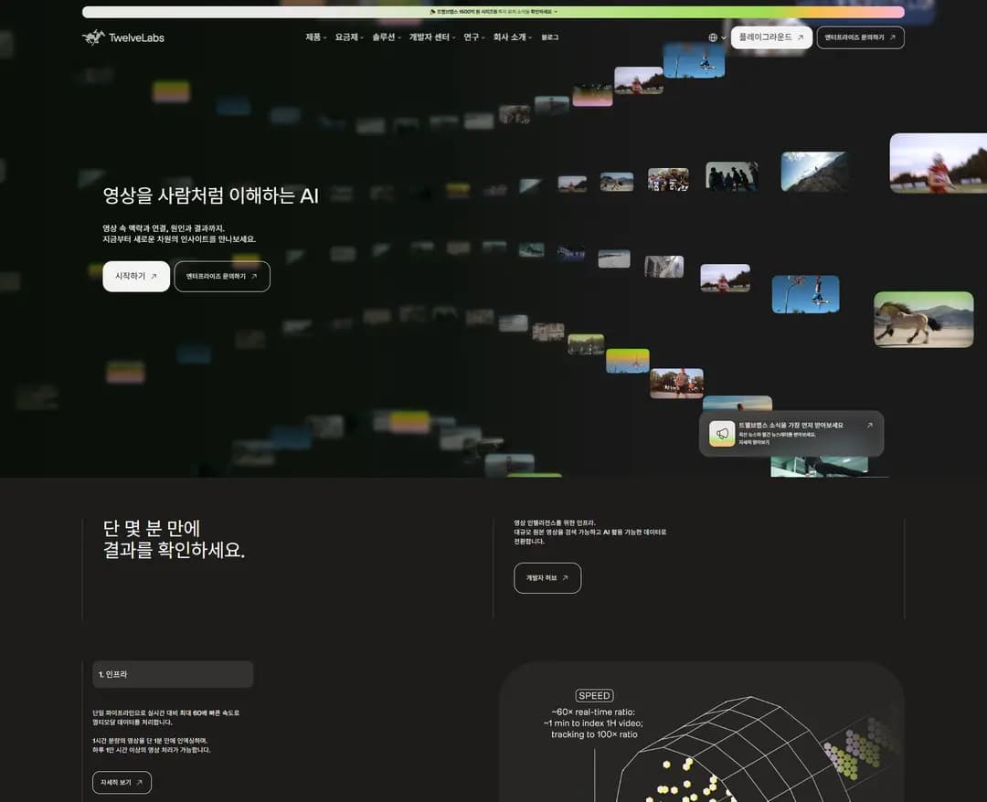 TwelveLabs — IT/스타트업 플랫폼 웹사이트 디자인 레퍼런스