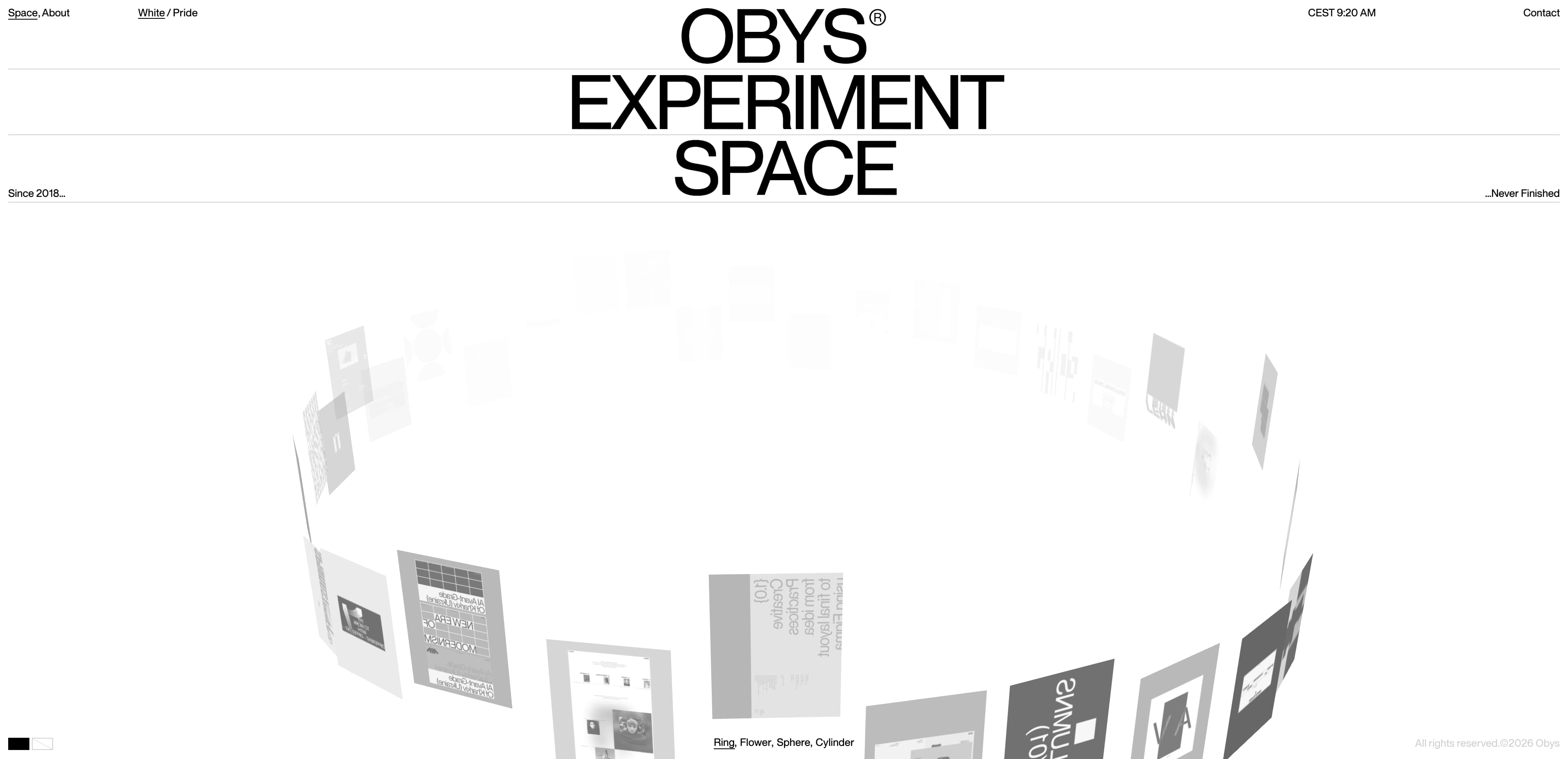 Obys — 기타 포트폴리오 웹사이트 디자인 레퍼런스 스크린샷 1