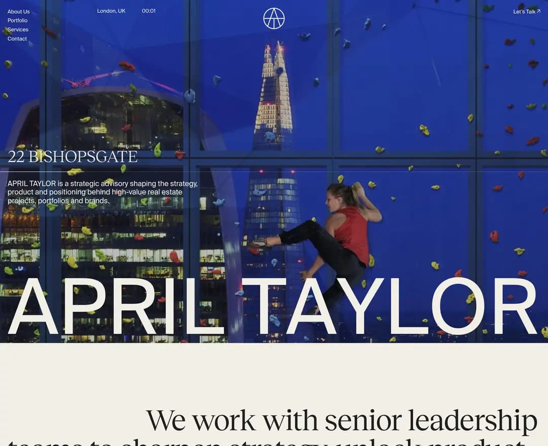 April Taylor — 금융/부동산 소개 웹사이트 디자인 레퍼런스