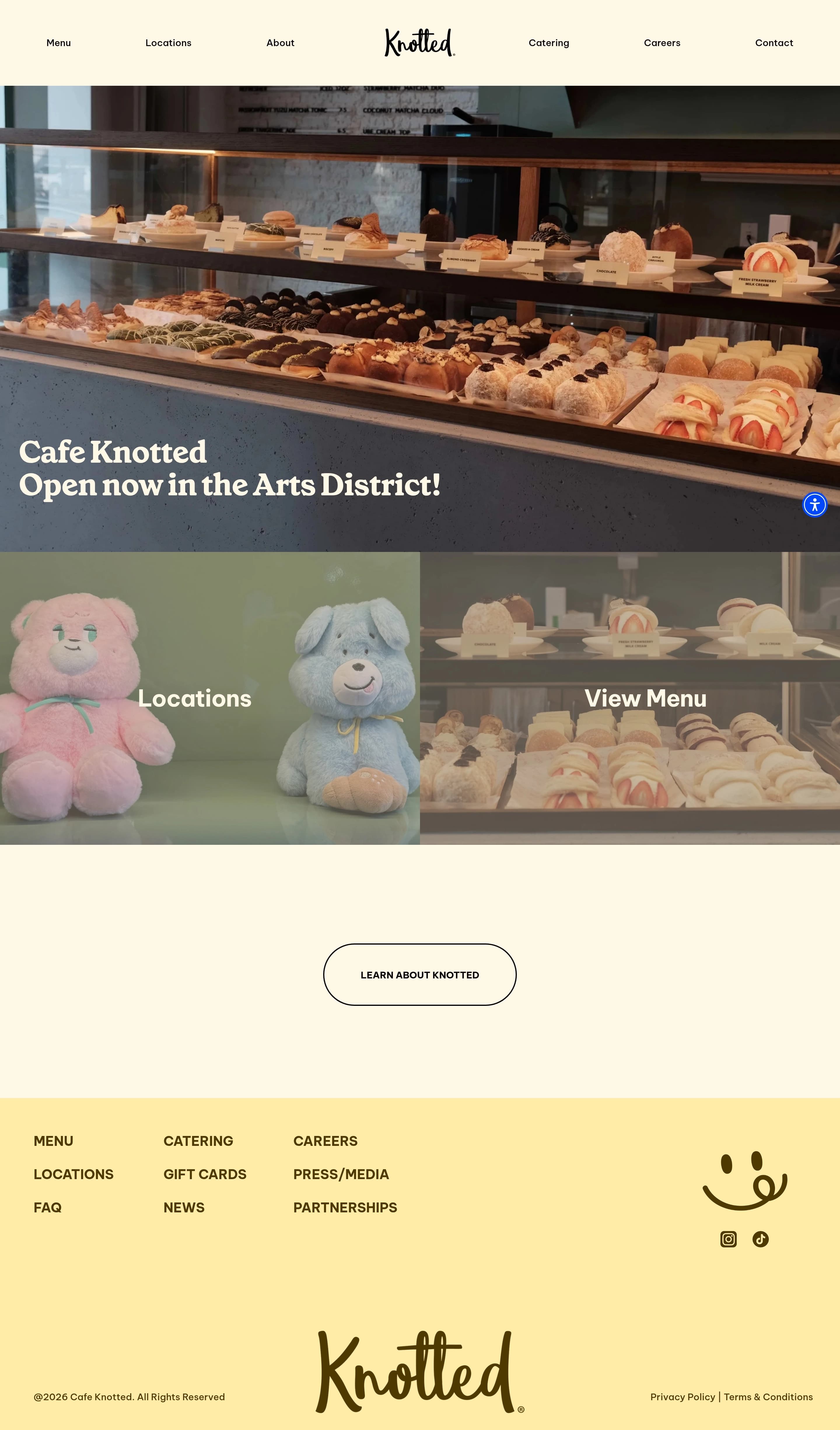 Cafe Knotted — 카페/음식 쇼핑몰 웹사이트 디자인 레퍼런스