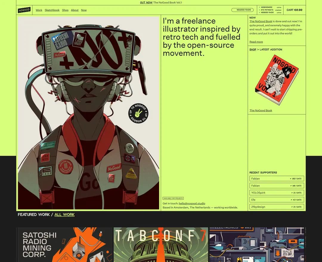 NoGood — IT/스타트업 포트폴리오 웹사이트 디자인 레퍼런스