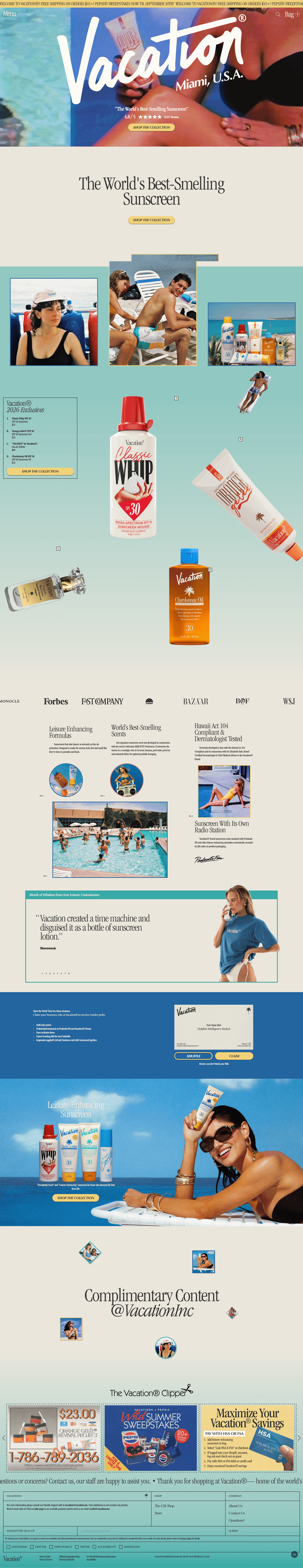 Vacation® — 화장품 쇼핑몰 웹사이트 디자인 레퍼런스 스크린샷 1