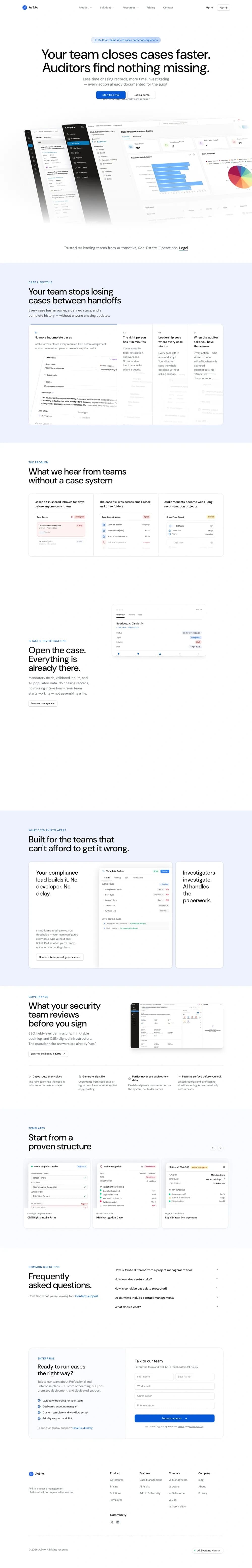 Avikto — IT/스타트업 플랫폼 웹사이트 디자인 레퍼런스 스크린샷 1