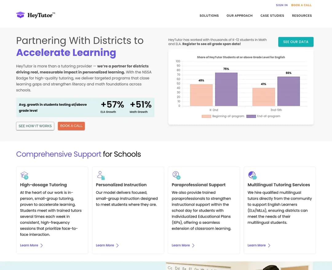 HeyTutor — 교육 소개 웹사이트 디자인 레퍼런스