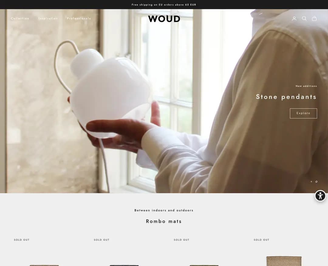 WOUD — 인테리어/가구 쇼핑몰 웹사이트 디자인 레퍼런스