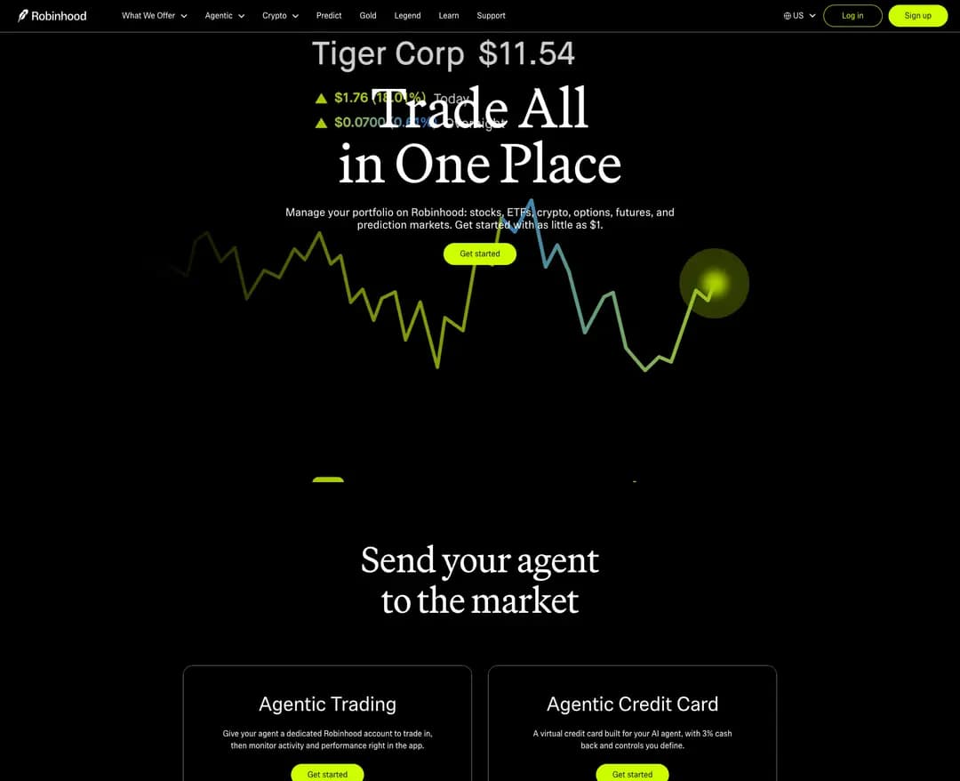 Robinhood — 금융/부동산 플랫폼 웹사이트 디자인 레퍼런스
