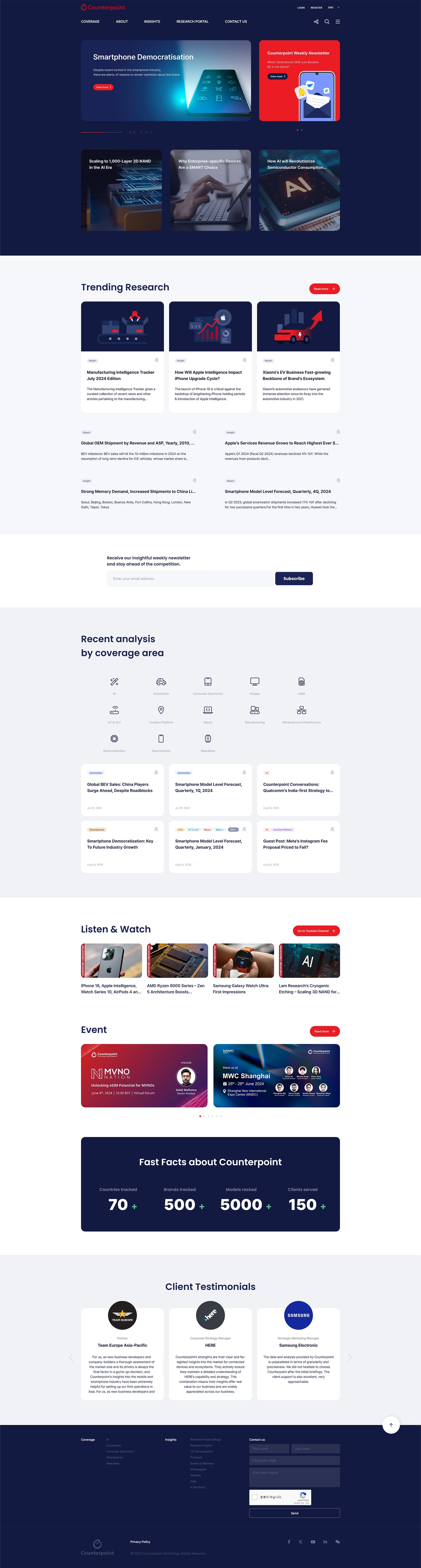 Counter Pointer Research — IT/스타트업 소개 웹사이트 디자인 레퍼런스 스크린샷 1