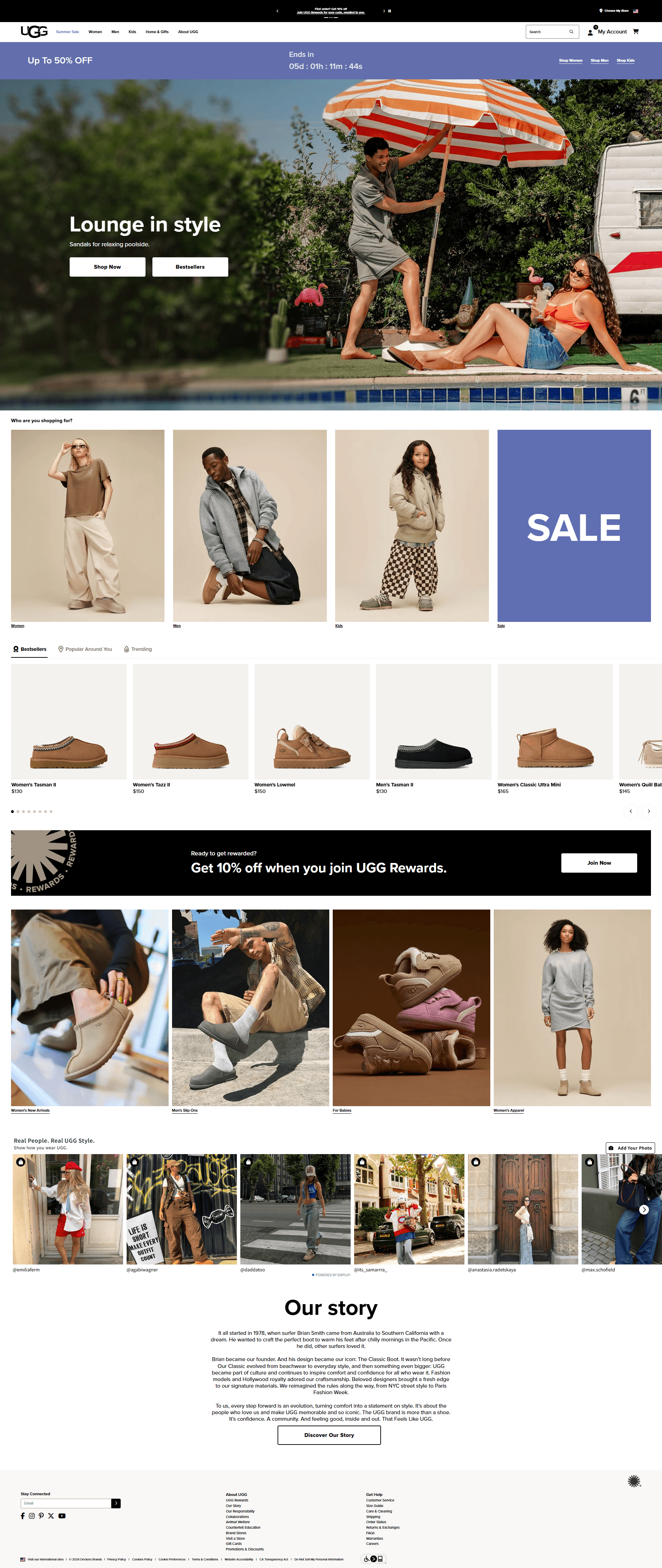 UGG — 패션 쇼핑몰 웹사이트 디자인 레퍼런스 스크린샷 1