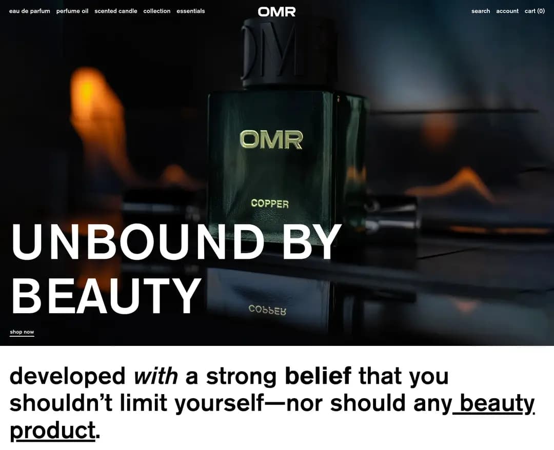 OMR Beauty — 화장품 쇼핑몰 웹사이트 디자인 레퍼런스