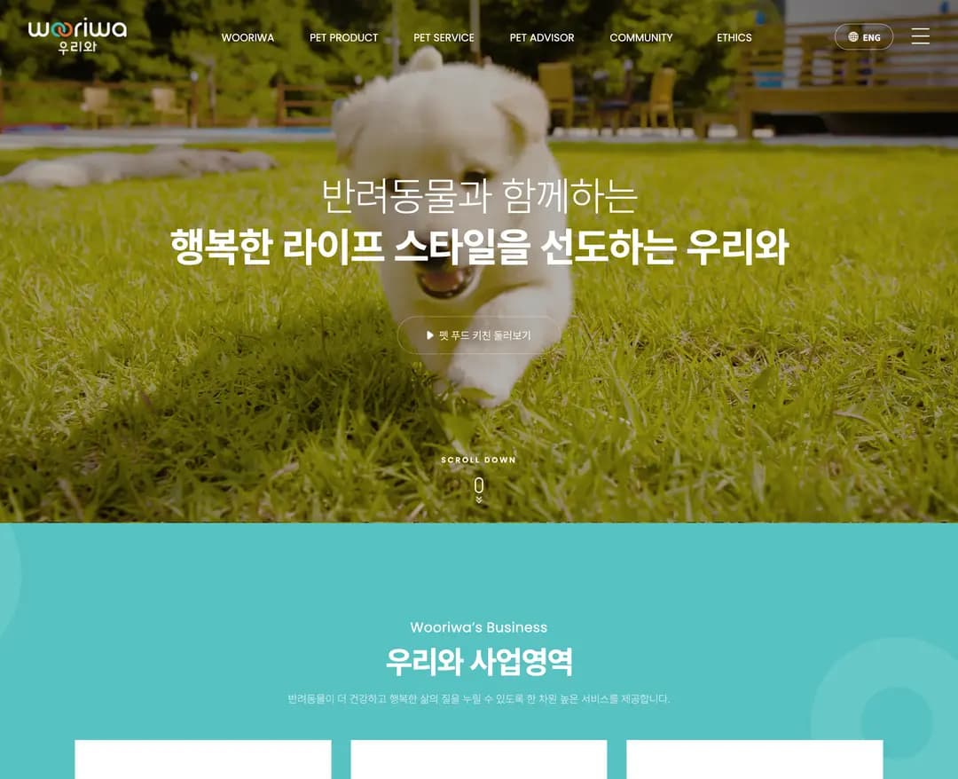 우와 — 반려동물 소개 웹사이트 디자인 레퍼런스