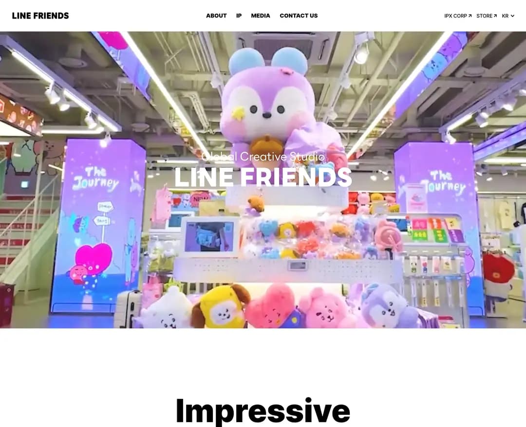LINE FRIENDS — 라이프스타일 소개 웹사이트 디자인 레퍼런스