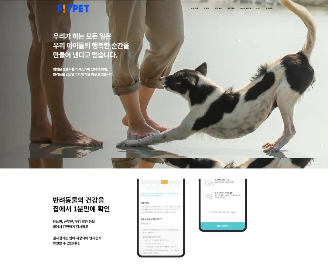 핏펫 — 반려동물 플랫폼/서비스 웹사이트 디자인 레퍼런스