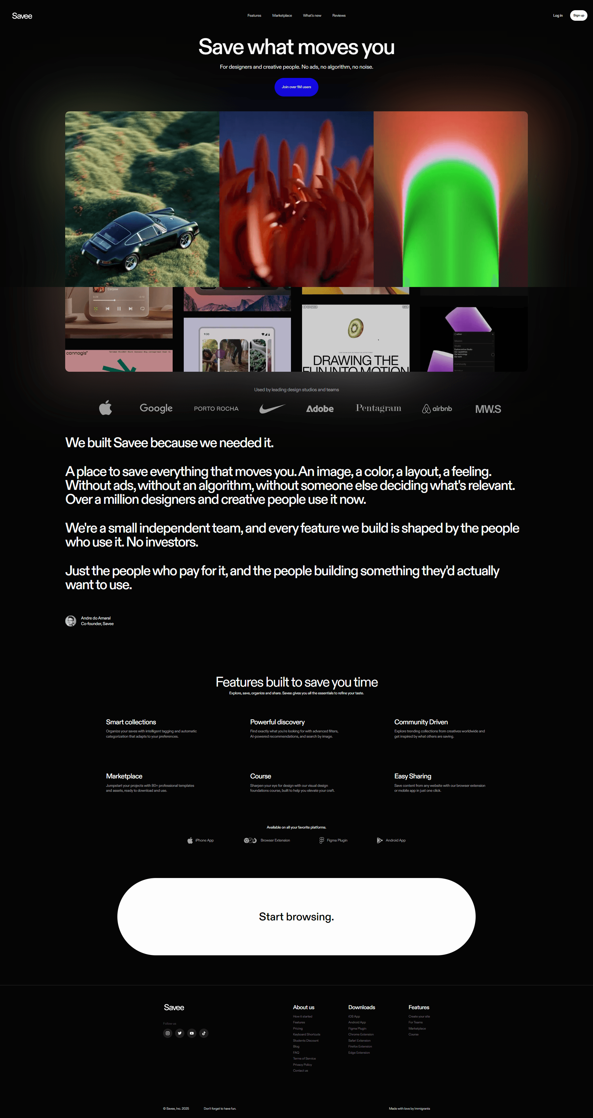 Savee — IT/스타트업 플랫폼 웹사이트 디자인 레퍼런스 스크린샷 1