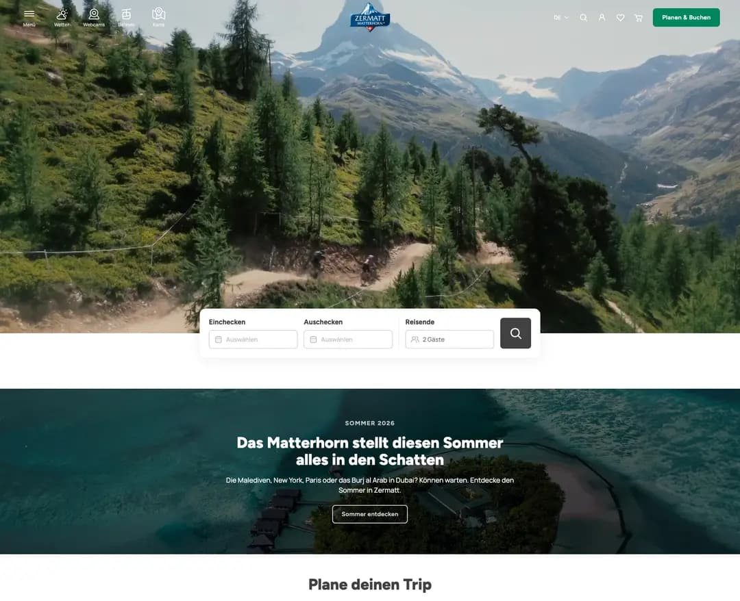 Zermatt-Matterhorn — 여행/호텔 소개 웹사이트 디자인 레퍼런스