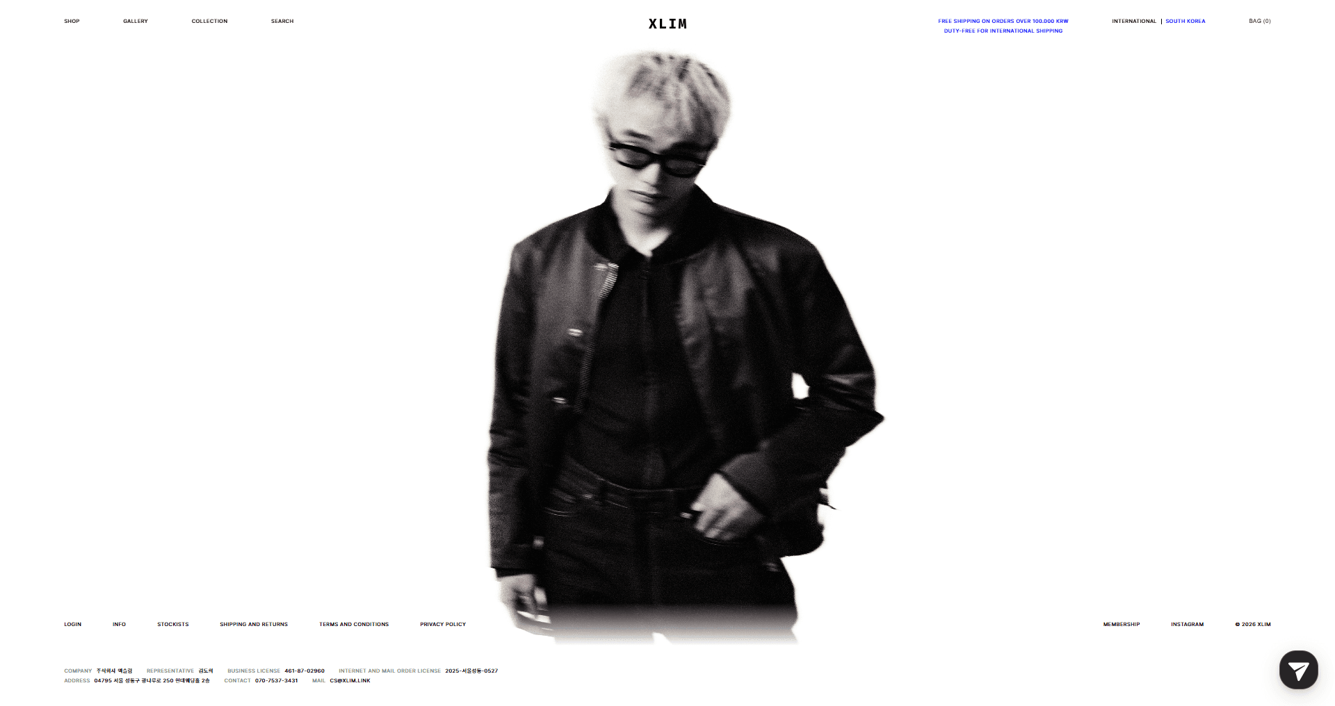 XLIM — 패션 쇼핑몰 웹사이트 디자인 레퍼런스 스크린샷 1