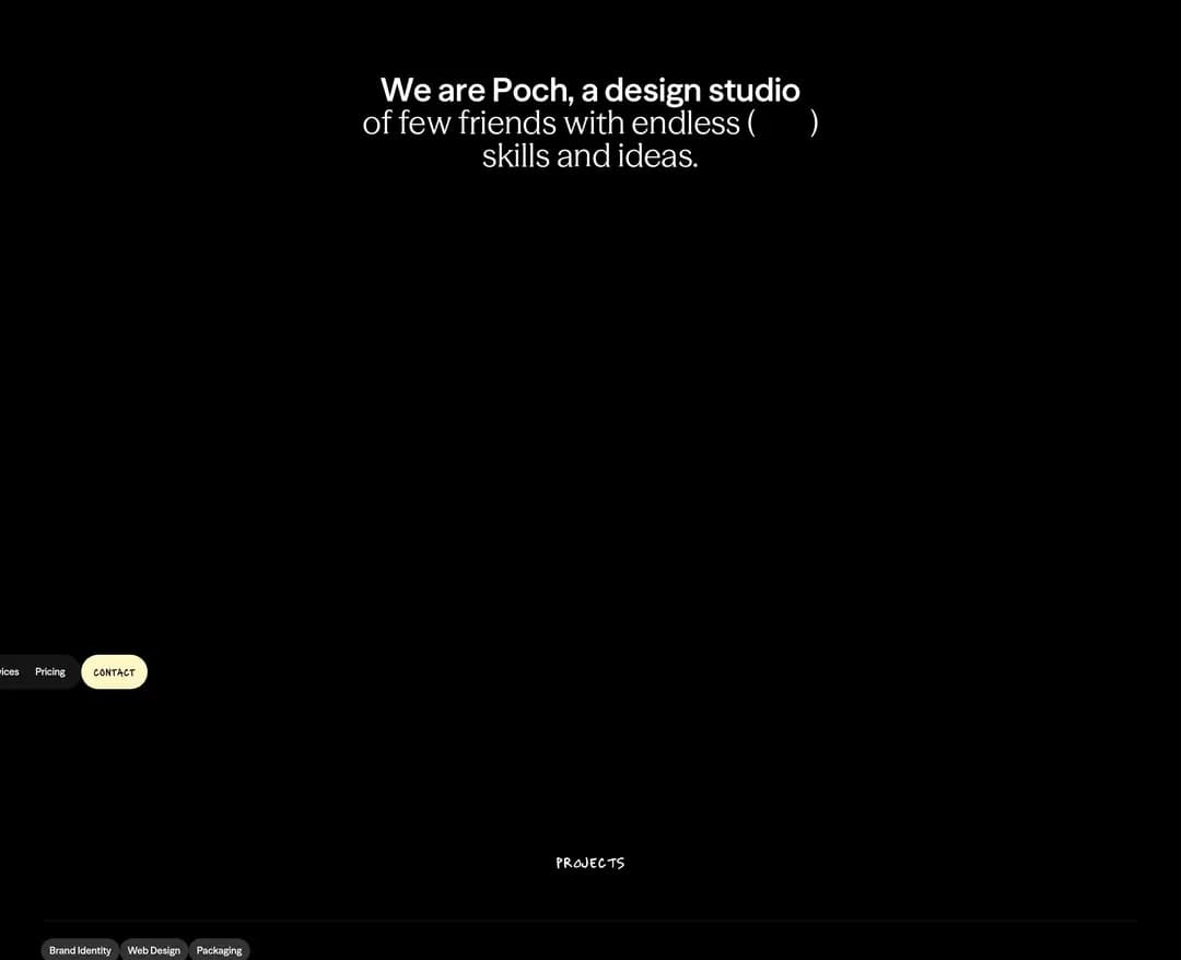 Poch Studio — 기타 포트폴리오 웹사이트 디자인 레퍼런스