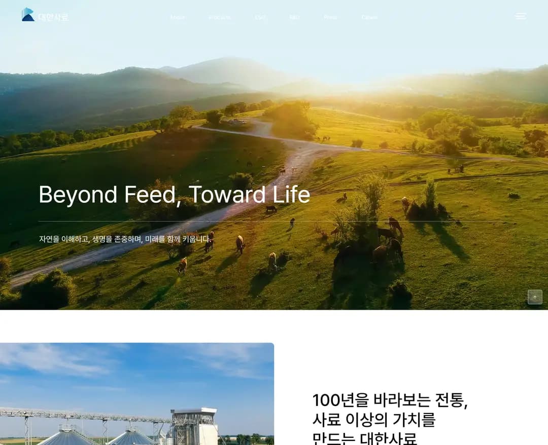 대한사료 — 반려동물 브랜드/기업 웹사이트 디자인 레퍼런스