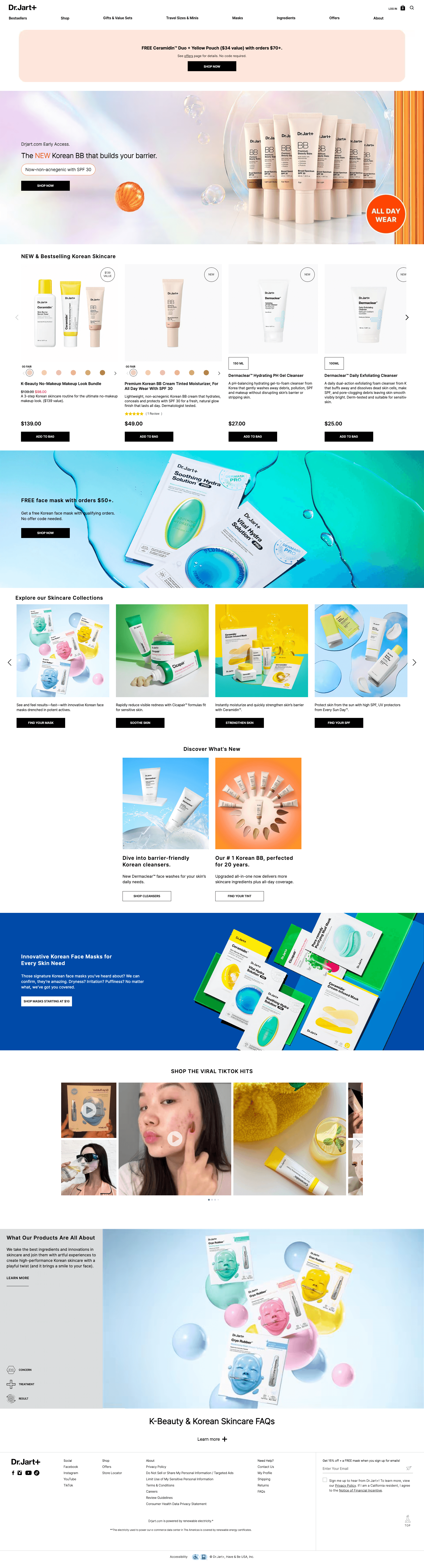 Dr.Jart+ — 화장품 소개 웹사이트 디자인 레퍼런스 스크린샷 1