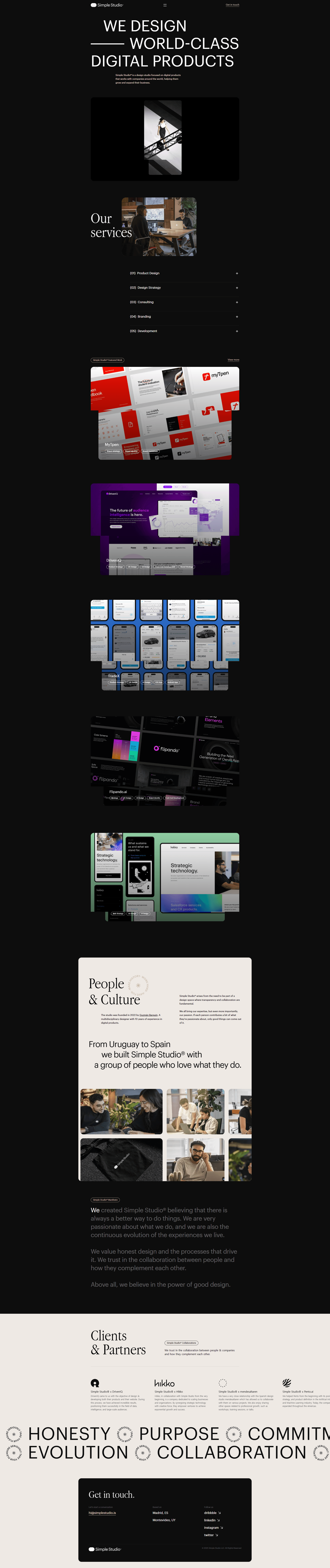 Simple Studio - Product Design Studio — IT/스타트업 포트폴리오 웹사이트 디자인 레퍼런스 스크린샷 1