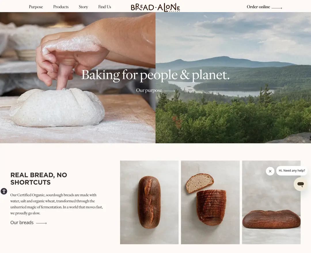 Bread Alone — 카페/음식 쇼핑몰 웹사이트 디자인 레퍼런스
