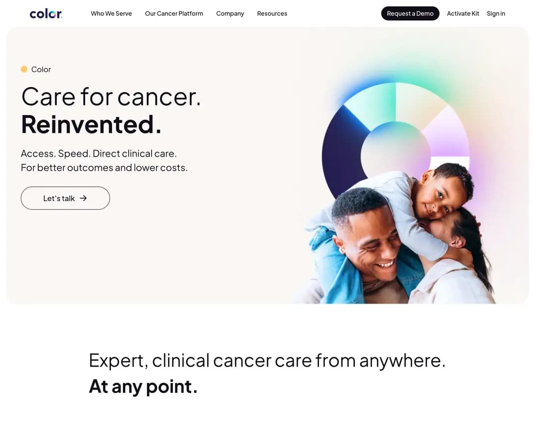 Color Health — 병원/의료 플랫폼 웹사이트 디자인 레퍼런스